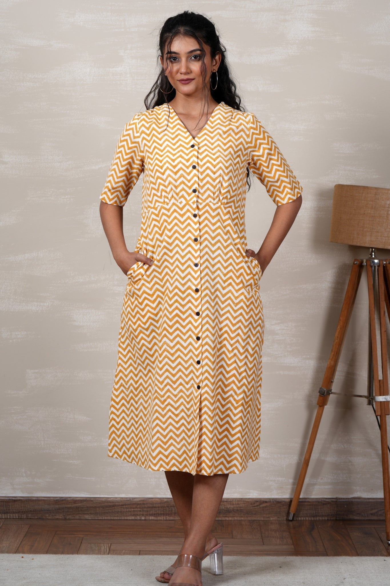 Merida Hand Block Printed Dress - SootiSyahi