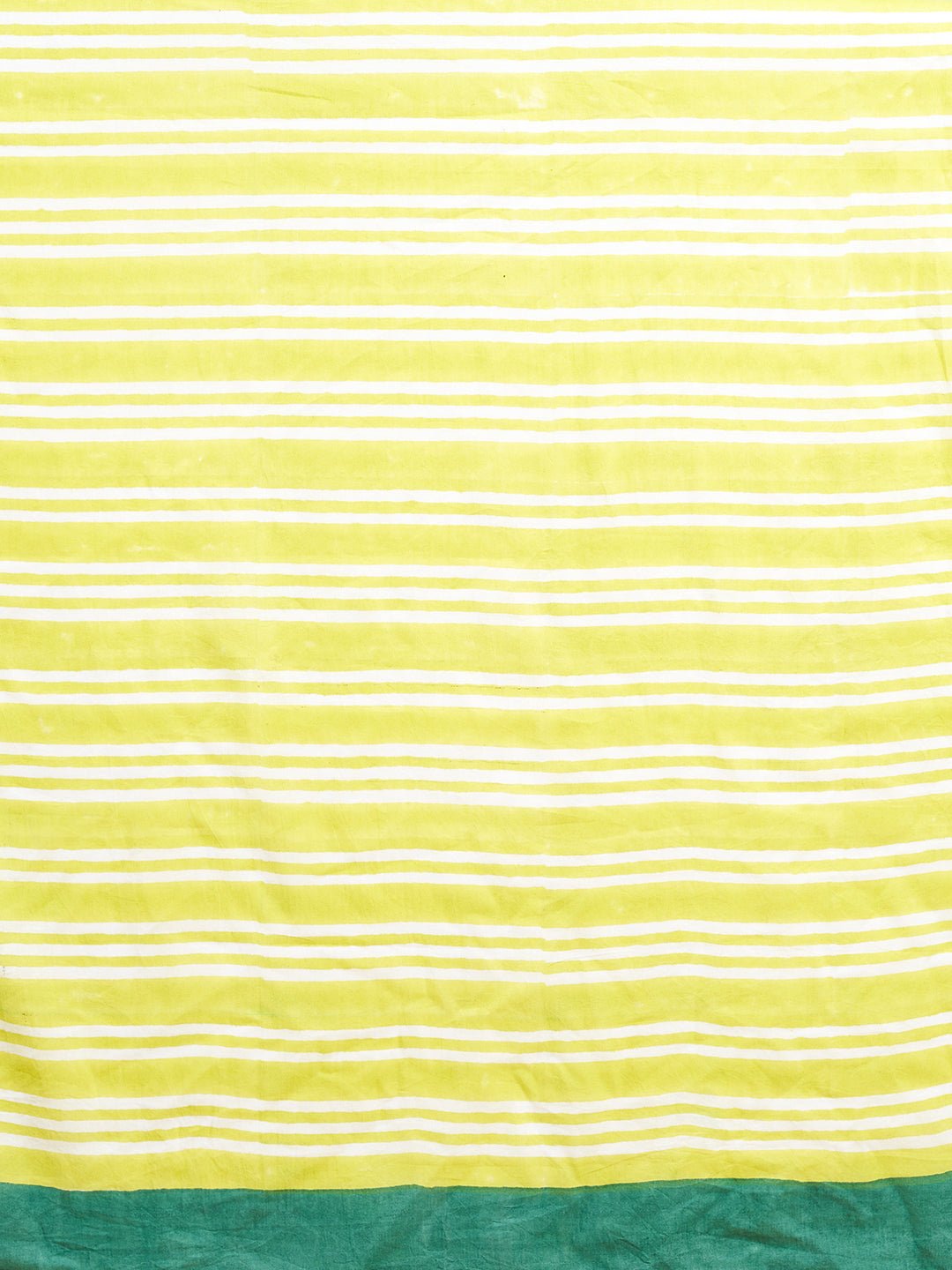 "Paradise Green" HANDBLOCK PRINT MUL COTTON SAREE - SootiSyahi