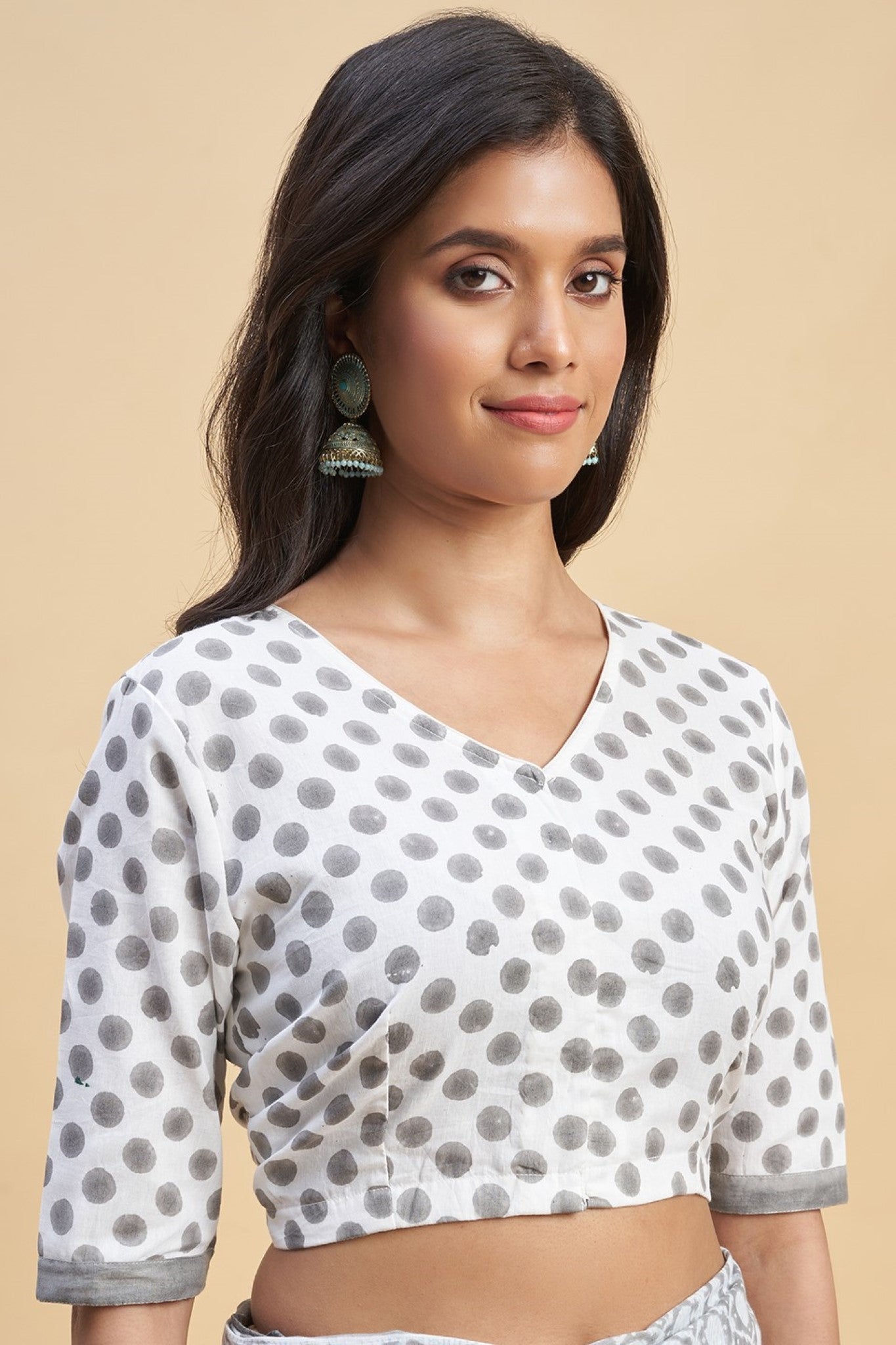 "Paradise Sky Blue" HANDBLOCK PRINT MUL COTTON SAREE - SootiSyahi