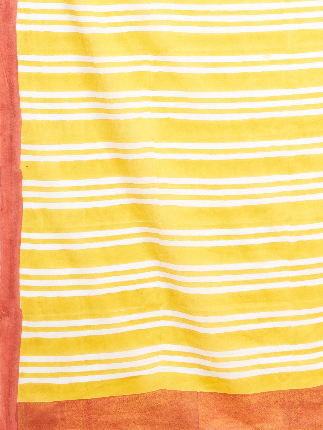 "Paradise Yellow" HANDBLOCK PRINT MUL COTTON SAREE - SootiSyahi