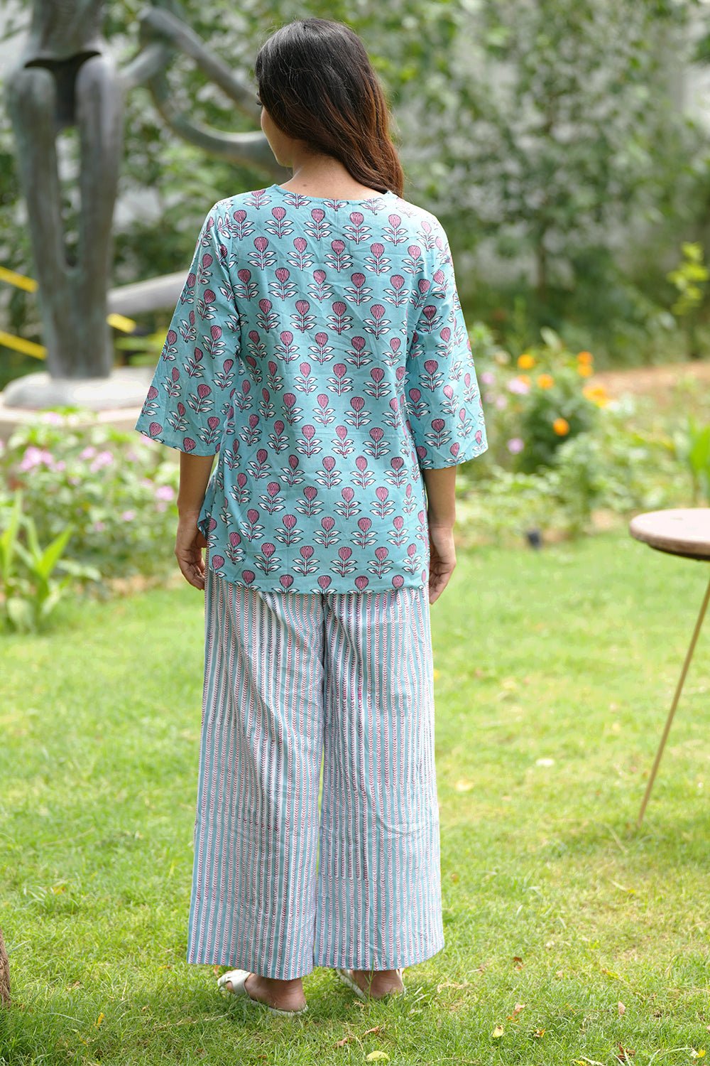 Pink Lemonade Sea Block Printed Night suit - SootiSyahi