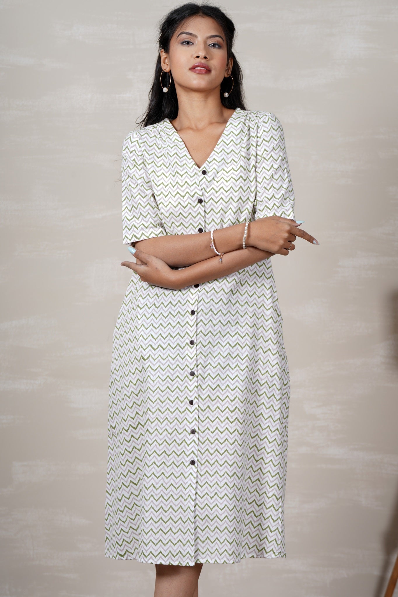 Rapunzel Hand Block Printed Dress - SootiSyahi