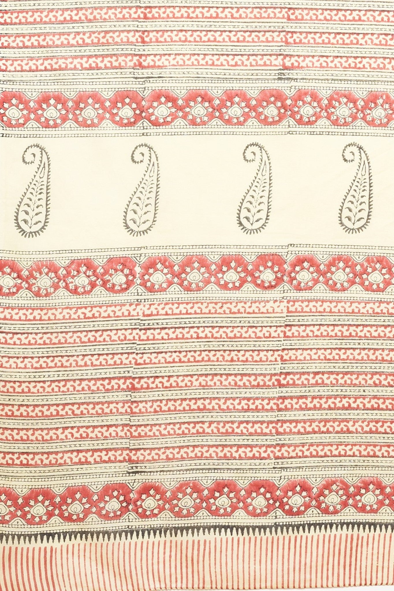 "Robusta" HANDBLOCK PRINT MUL COTTON SAREE - SootiSyahi