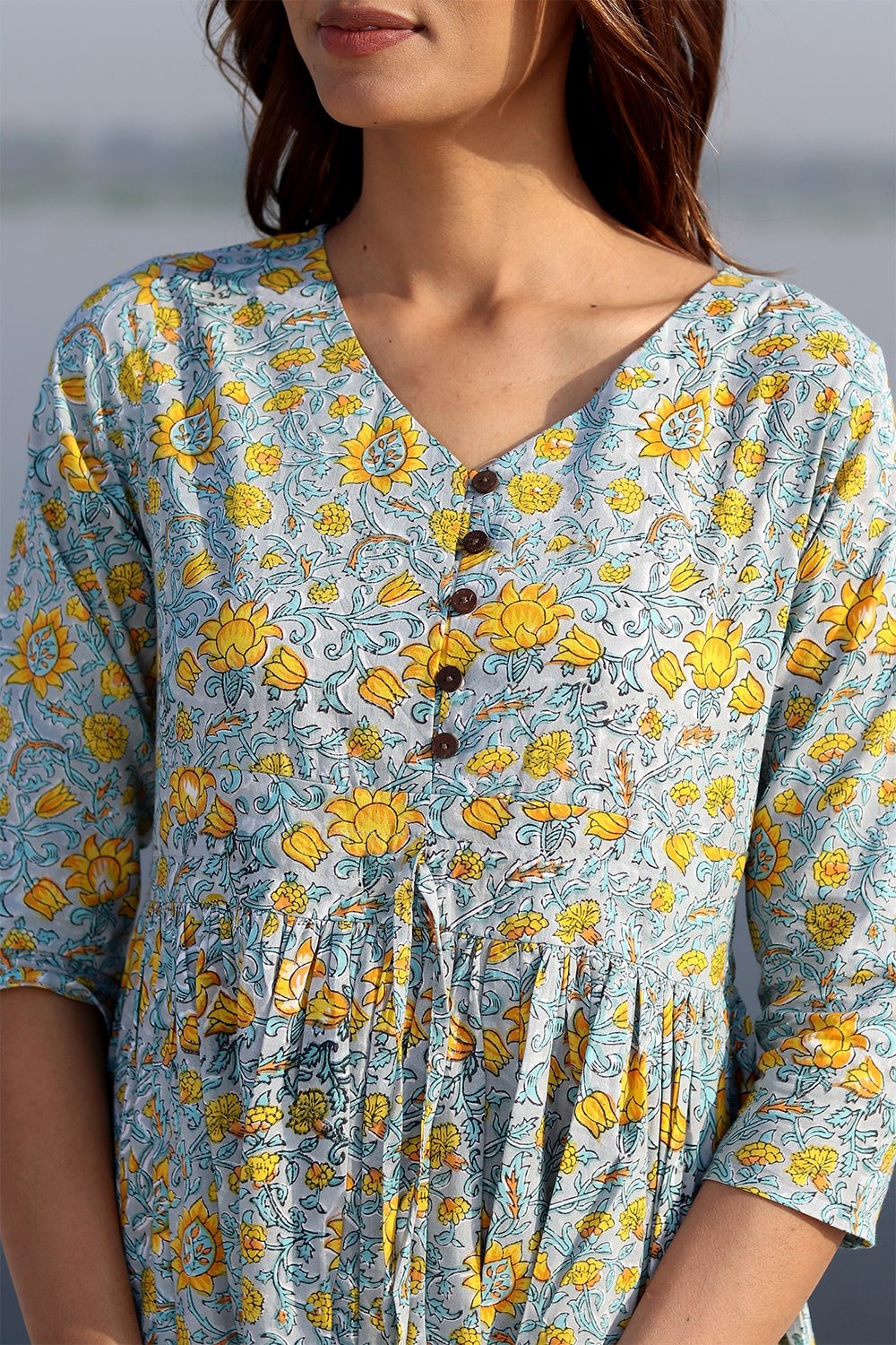 SootiSyahi 'Alluring Grey ' Cotton Dress - SootiSyahi