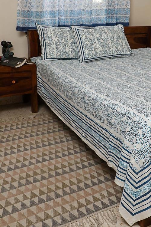 Sootisyahi 'Ambar' Handblock Printed Cotton Bedsheet - SootiSyahi