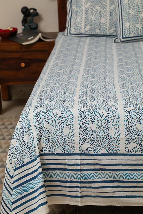 Sootisyahi 'Ambar' Handblock Printed Cotton Bedsheet - SootiSyahi