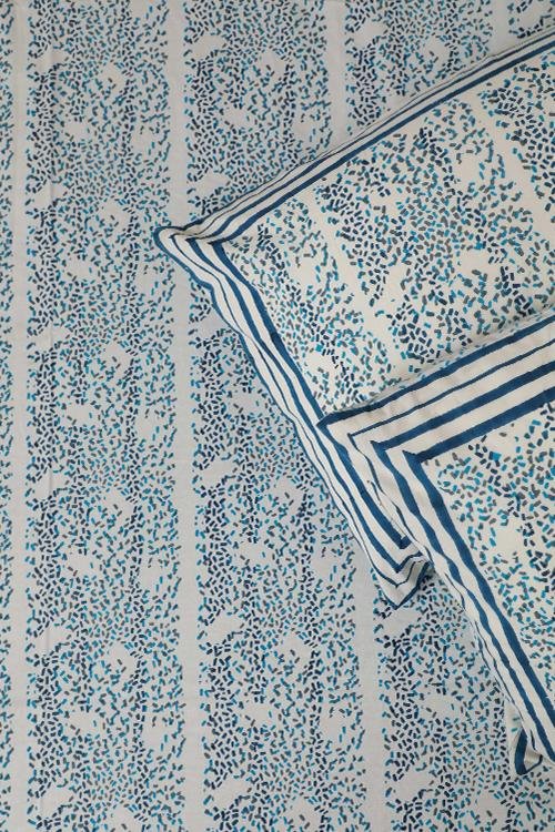Sootisyahi 'Ambar' Handblock Printed Cotton Bedsheet - SootiSyahi