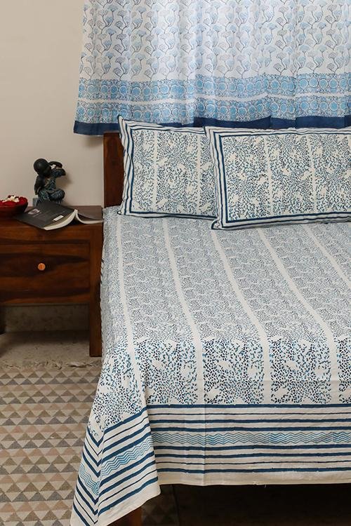 Sootisyahi 'Ambar' Handblock Printed Cotton Bedsheet - SootiSyahi