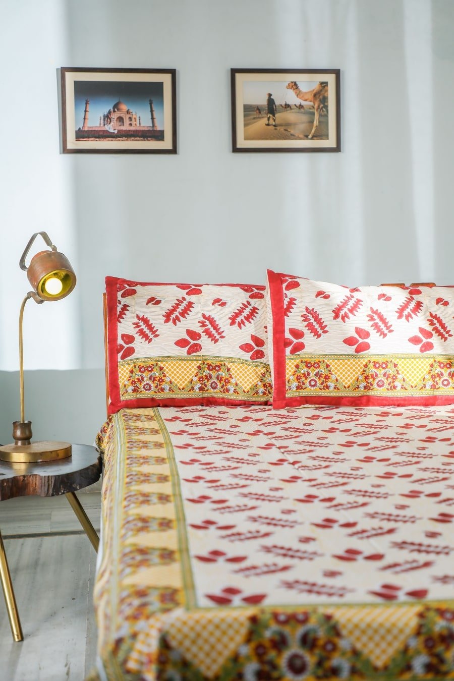 SootiSyahi 'Artful Nature' Handblock Printed Cotton Bedsheet - SootiSyahi