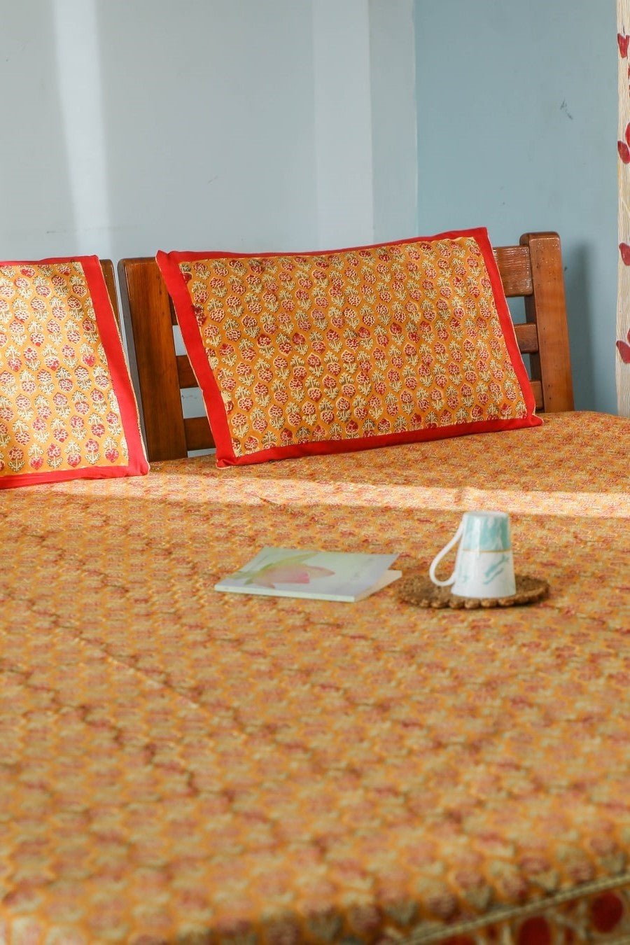 SootiSyahi 'Artistic Illusion' Handblock Printed Cotton Bedsheet - SootiSyahi