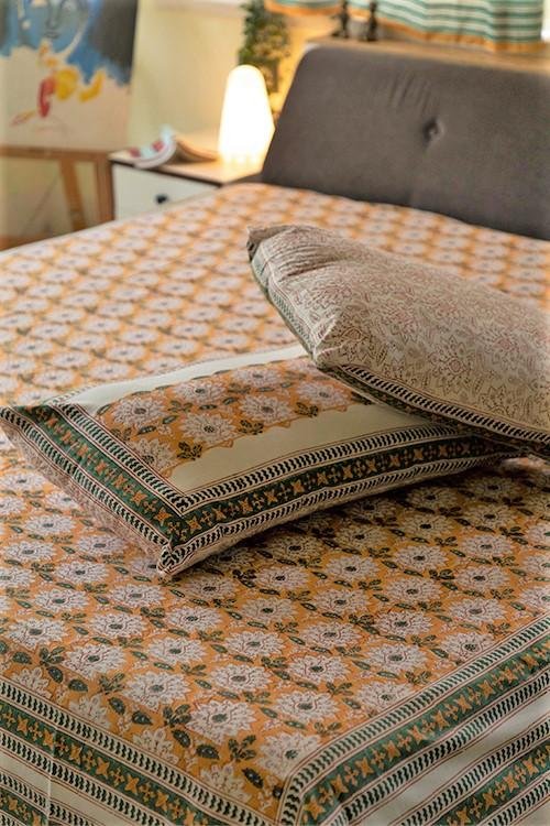 Sootisyahi 'Basant-e-Bahar' Handblock Printed Cotton Bedsheet - SootiSyahi