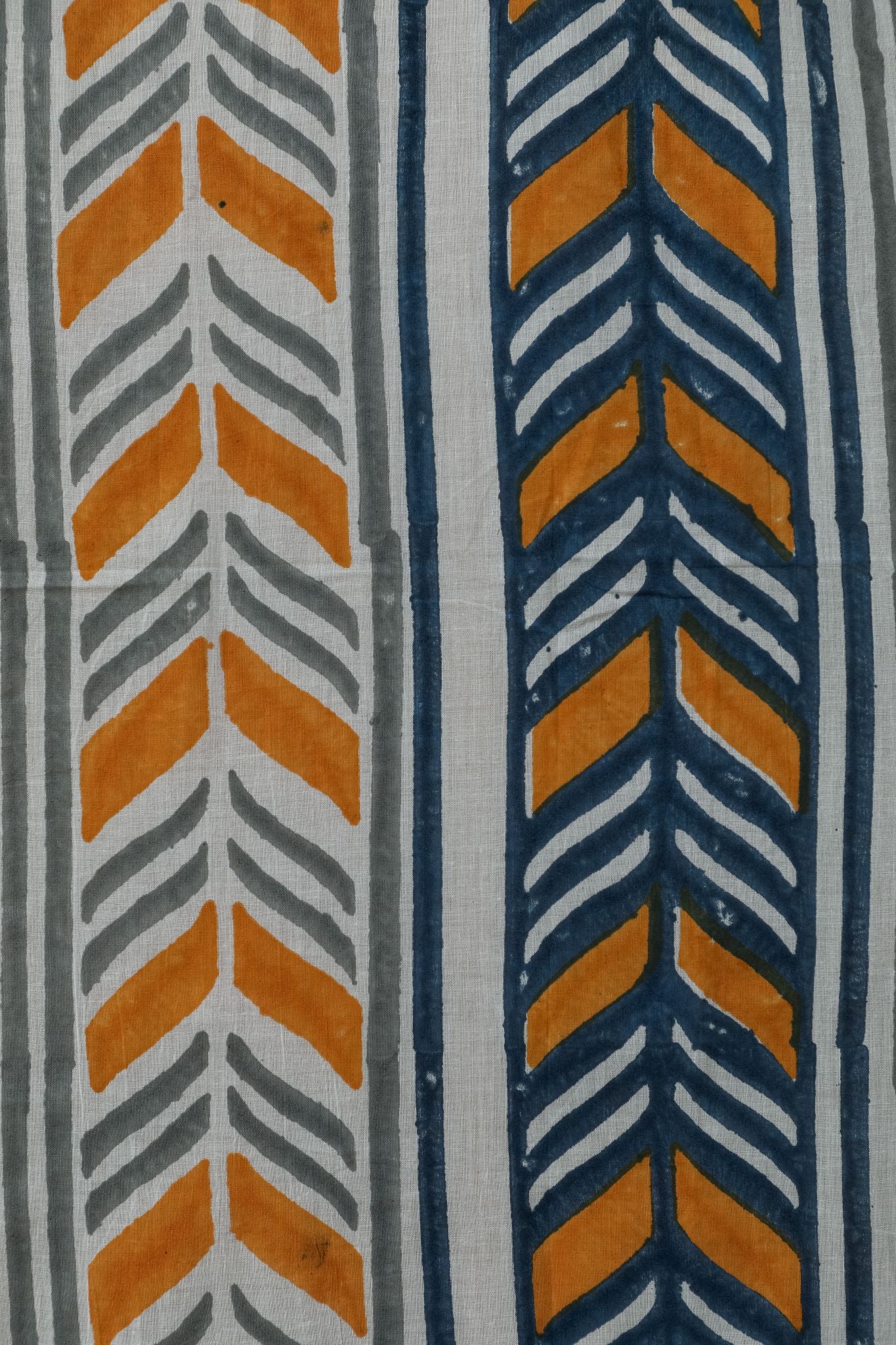 SootiSyahi 'Cheveron Anchorn' Handblock Printed Cotton Door Curtain - SootiSyahi