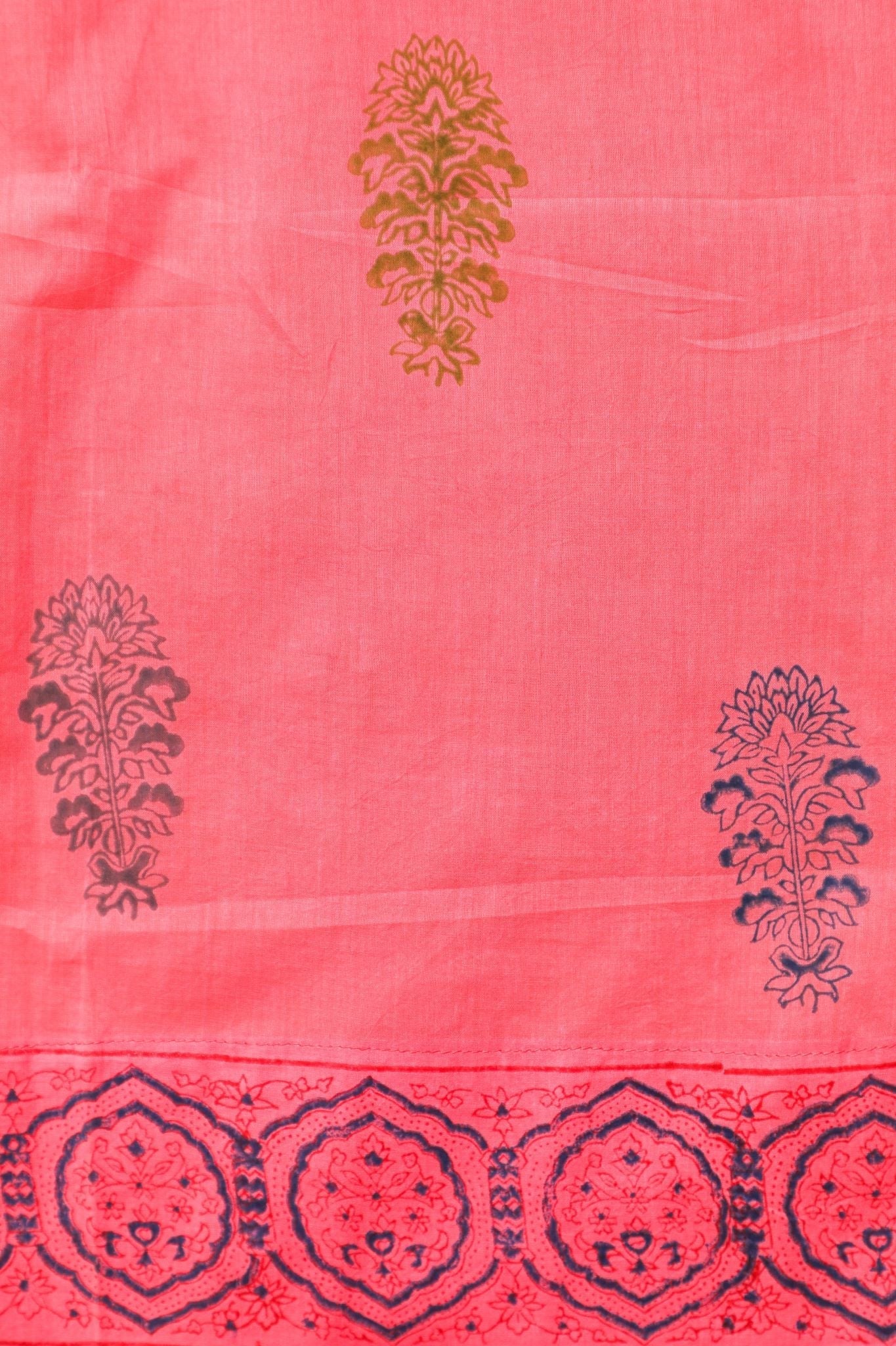 SootiSyahi 'Climbing Orange' Handblock Printed Cotton Door Curtain - SootiSyahi