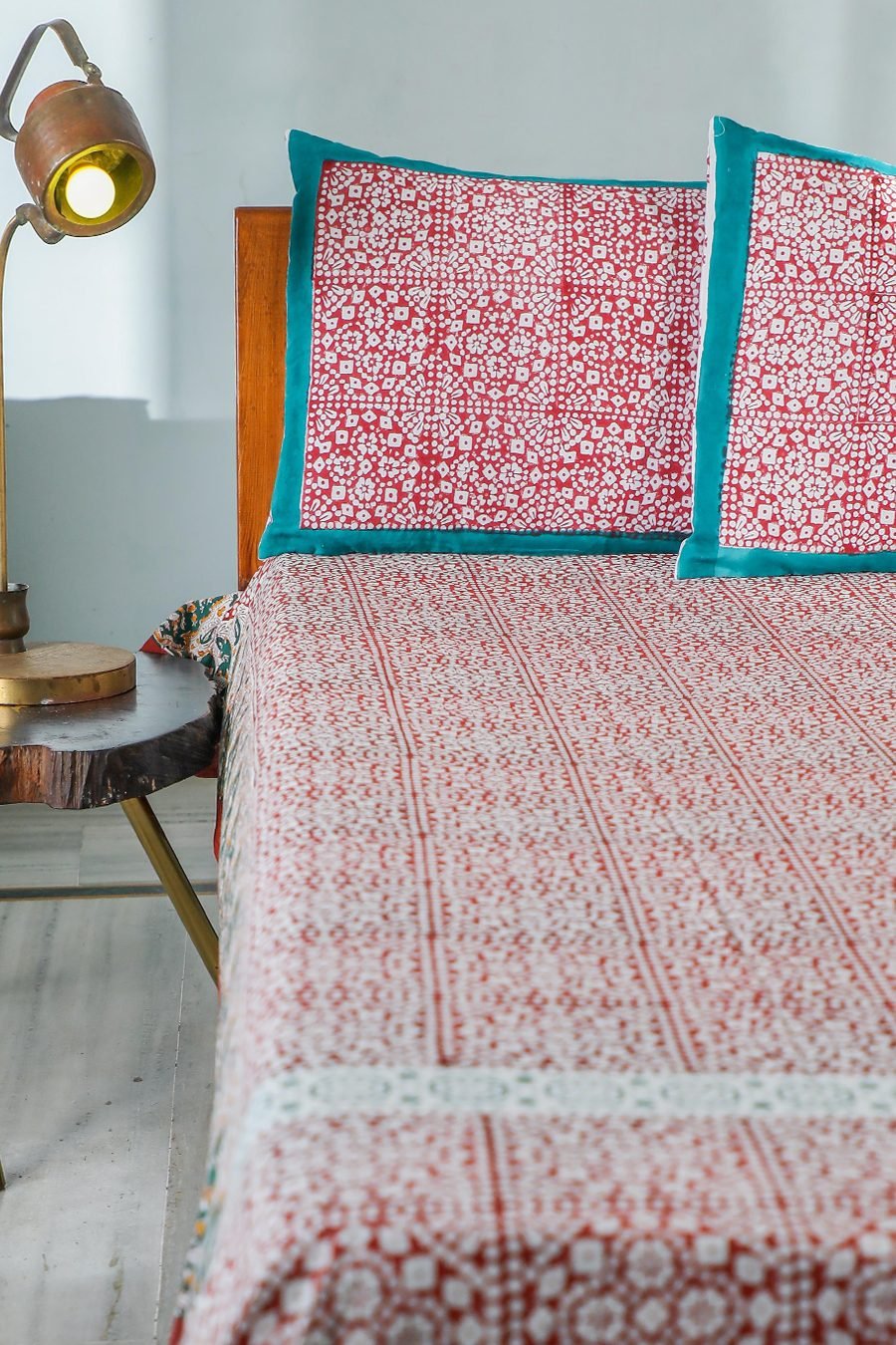 SootiSyahi 'Conventional Treasure' Handblock Printed Cotton Bedsheet - SootiSyahi