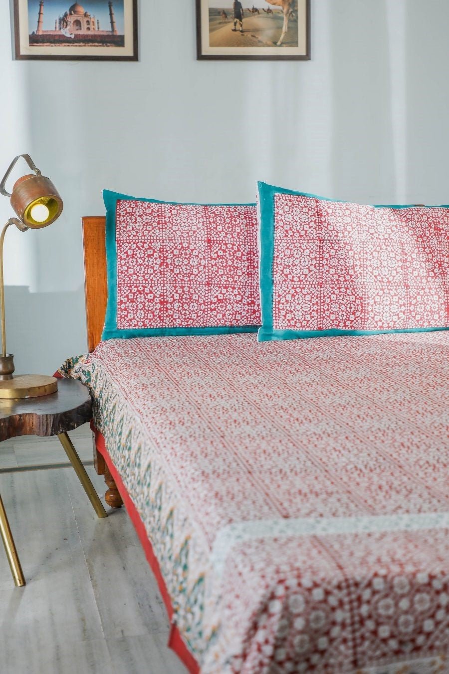 SootiSyahi 'Conventional Treasure' Handblock Printed Cotton Bedsheet - SootiSyahi