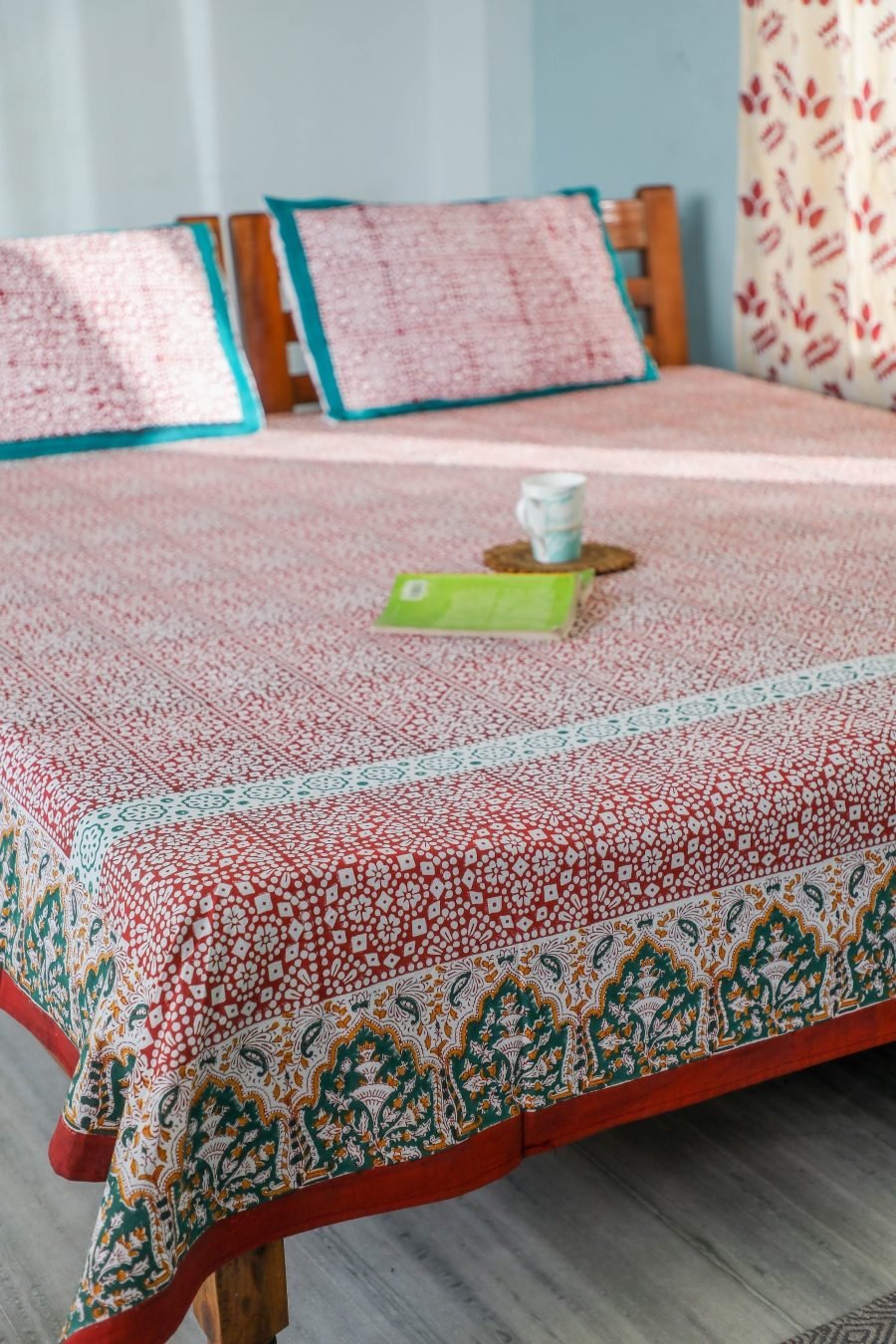 SootiSyahi 'Conventional Treasure' Handblock Printed Cotton Bedsheet - SootiSyahi