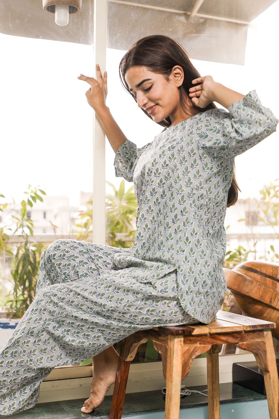 Sootisyahi 'Crystal Curiousity ' Azofree Handblock Printed Pure Cotton Night Suit - SootiSyahi