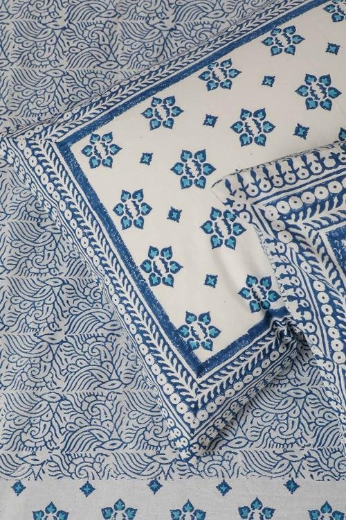 Sootisyahi 'Dream of Stars' Handblock Printed Cotton Bedsheet - SootiSyahi