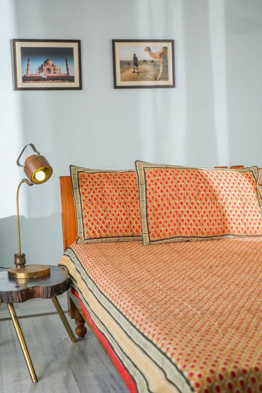 SootiSyahi 'Drop of colors' Handblock Printed Cotton Bedsheet - SootiSyahi