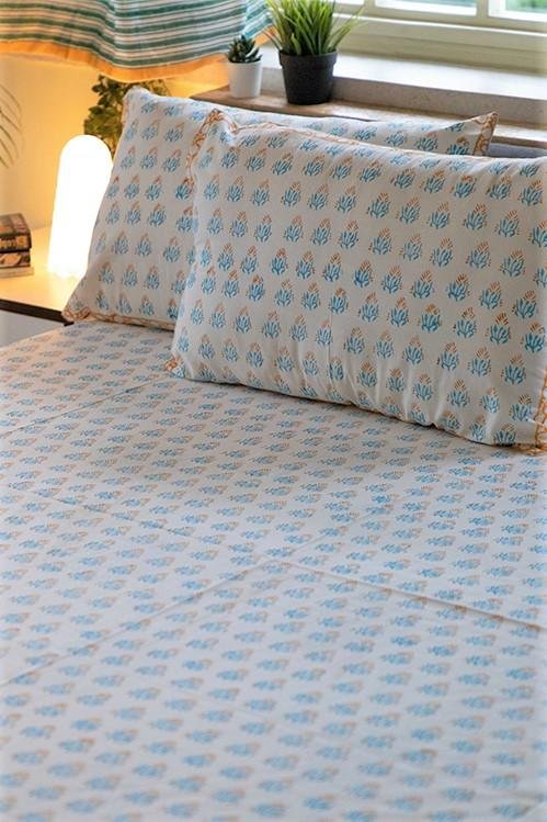 Sootisyahi 'Everfresh' Handblock Printed Cotton Bedsheet - SootiSyahi