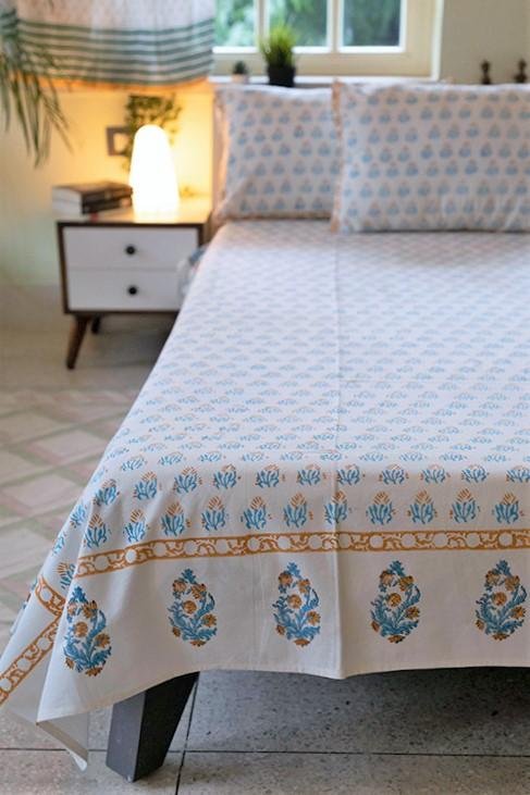 Sootisyahi 'Everfresh' Handblock Printed Cotton Bedsheet - SootiSyahi