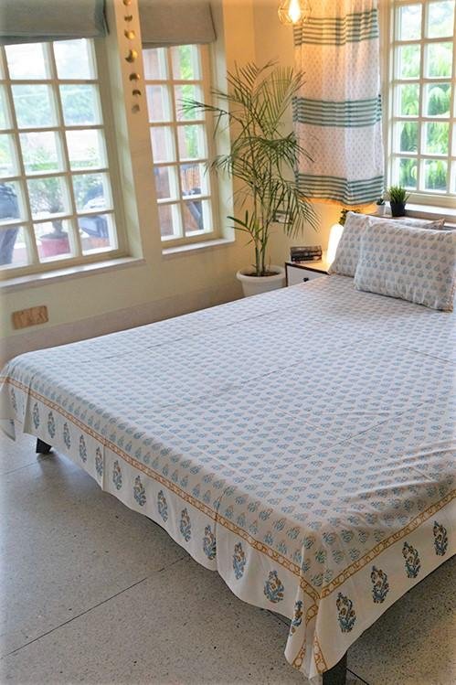 Sootisyahi 'Everfresh' Handblock Printed Cotton Bedsheet - SootiSyahi