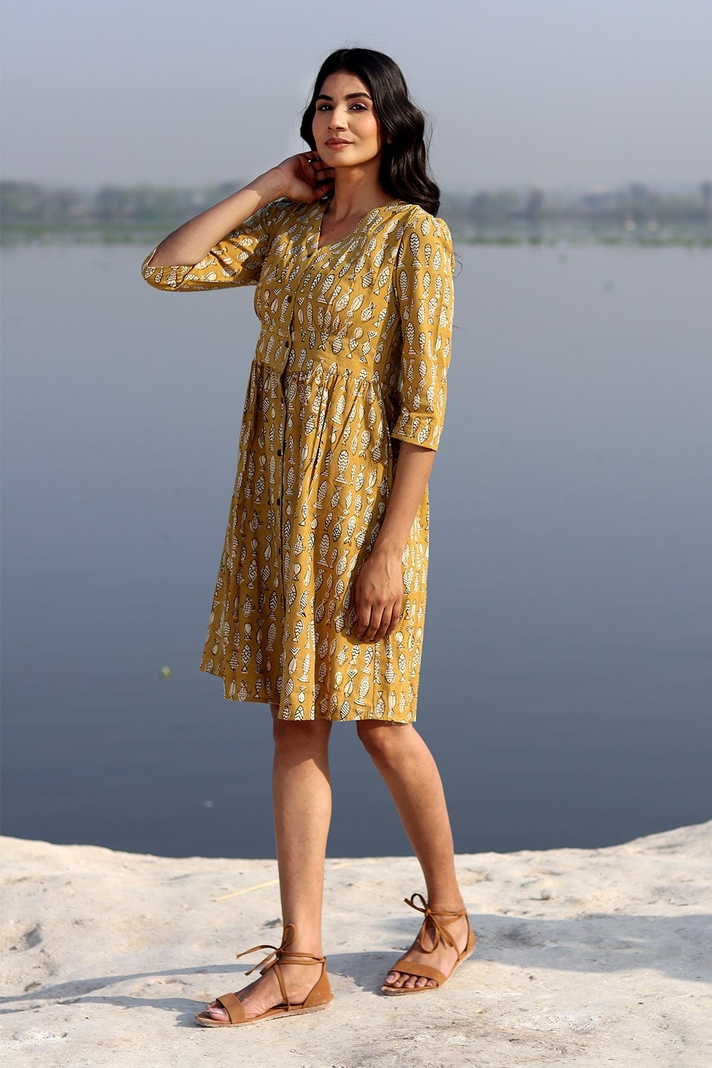 SootiSyahi 'Fish Wave' Cotton Dress - SootiSyahi