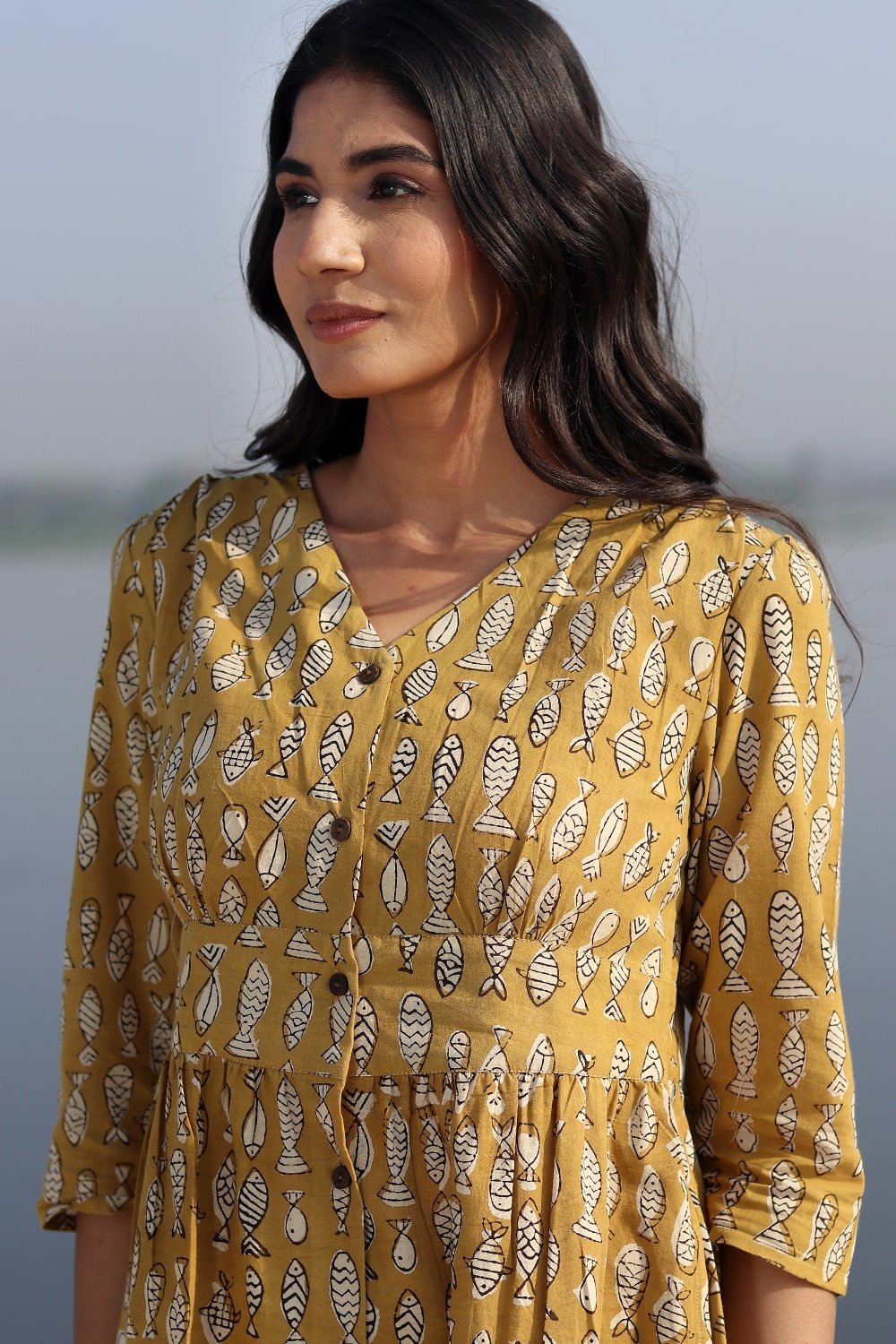 SootiSyahi 'Fish Wave' Cotton Dress - SootiSyahi