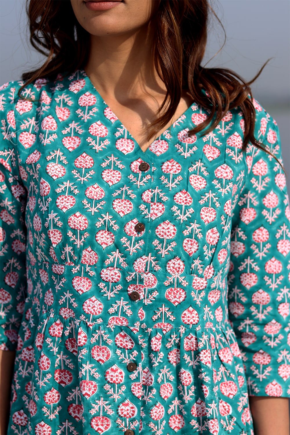 SootiSyahi 'Floral Frame' Cotton Dress - SootiSyahi