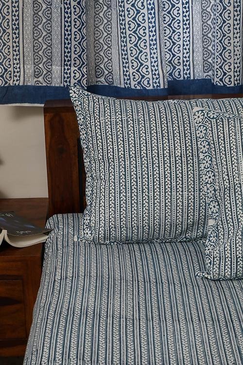 Sootisyahi 'Flowering Vibes' Handblock Printed Cotton Bedsheet - SootiSyahi