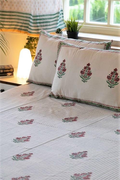 Sootisyahi 'Garden Climbers' Handblock Printed Cotton Bedsheet - SootiSyahi