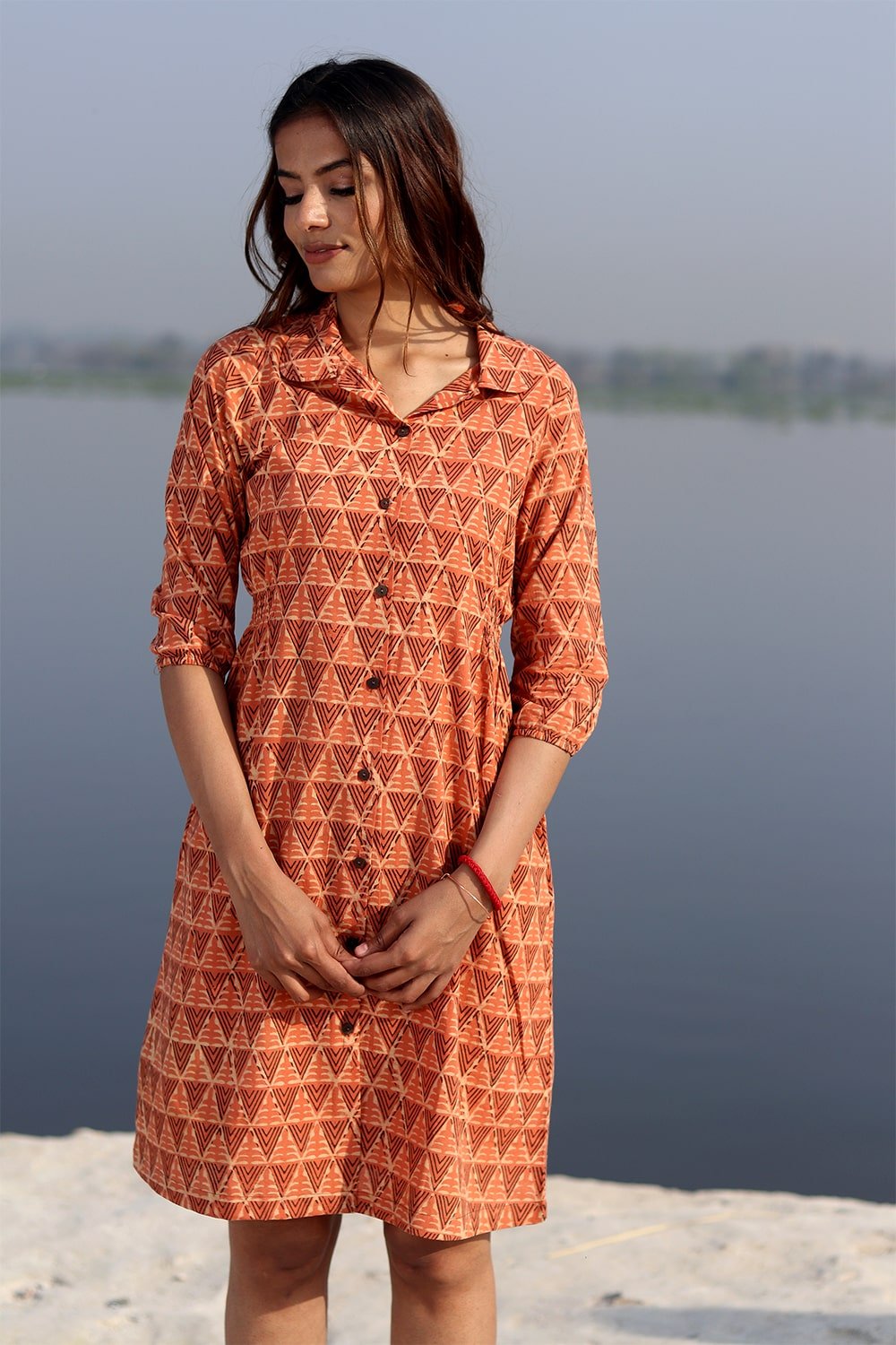 SootiSyahi 'Geometrical Weave' Cotton Dress - SootiSyahi