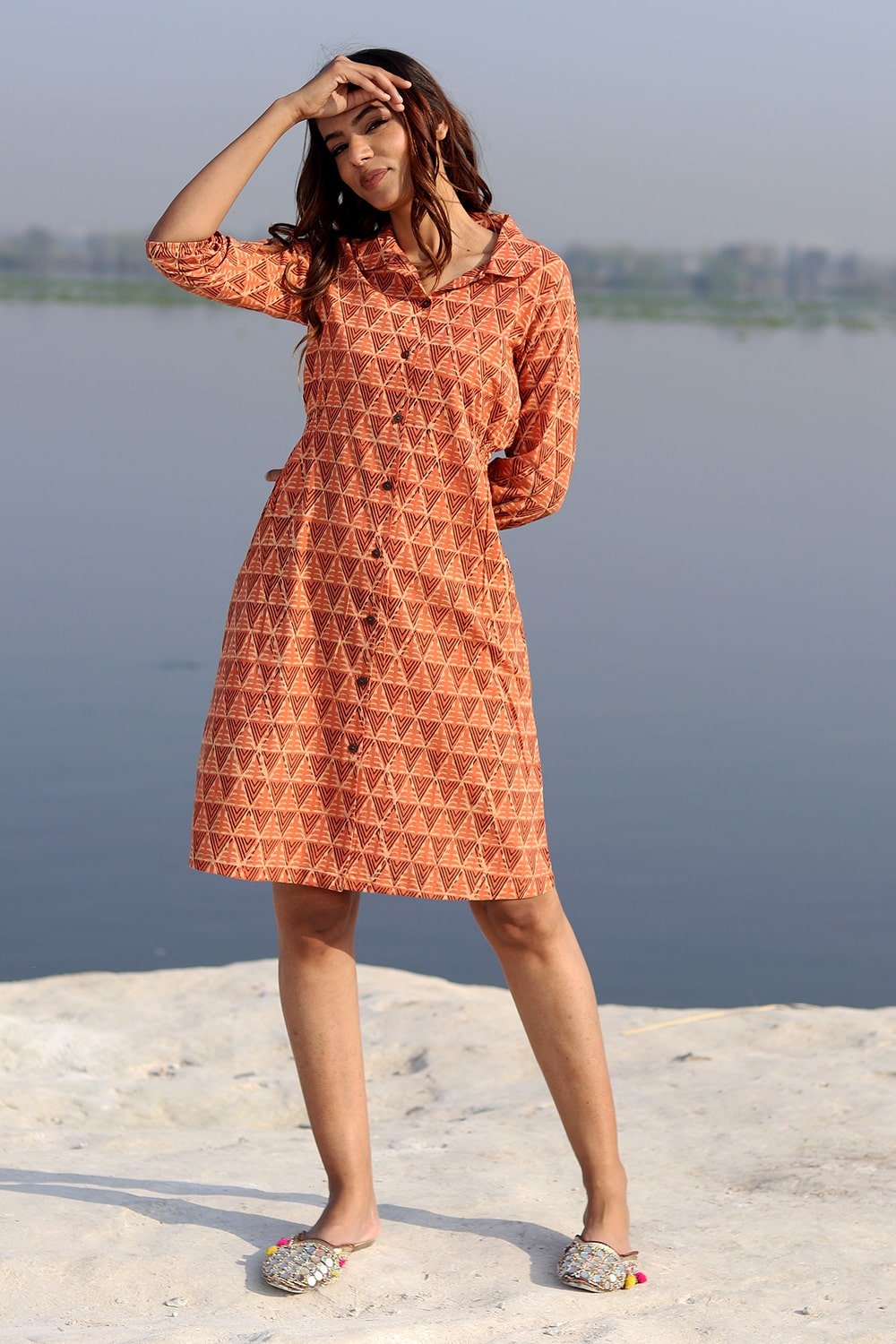 SootiSyahi 'Geometrical Weave' Cotton Dress - SootiSyahi