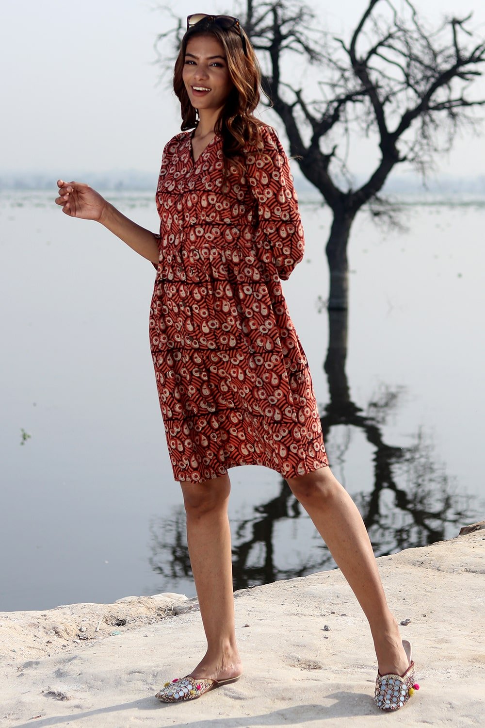 SootiSyahi 'Guldasta' Cotton Dress - SootiSyahi