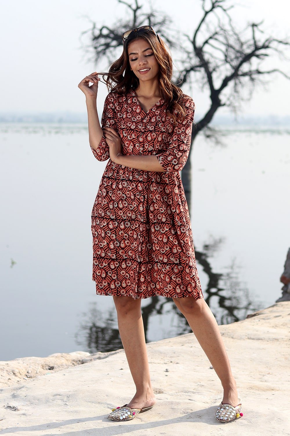 SootiSyahi 'Guldasta' Cotton Dress - SootiSyahi