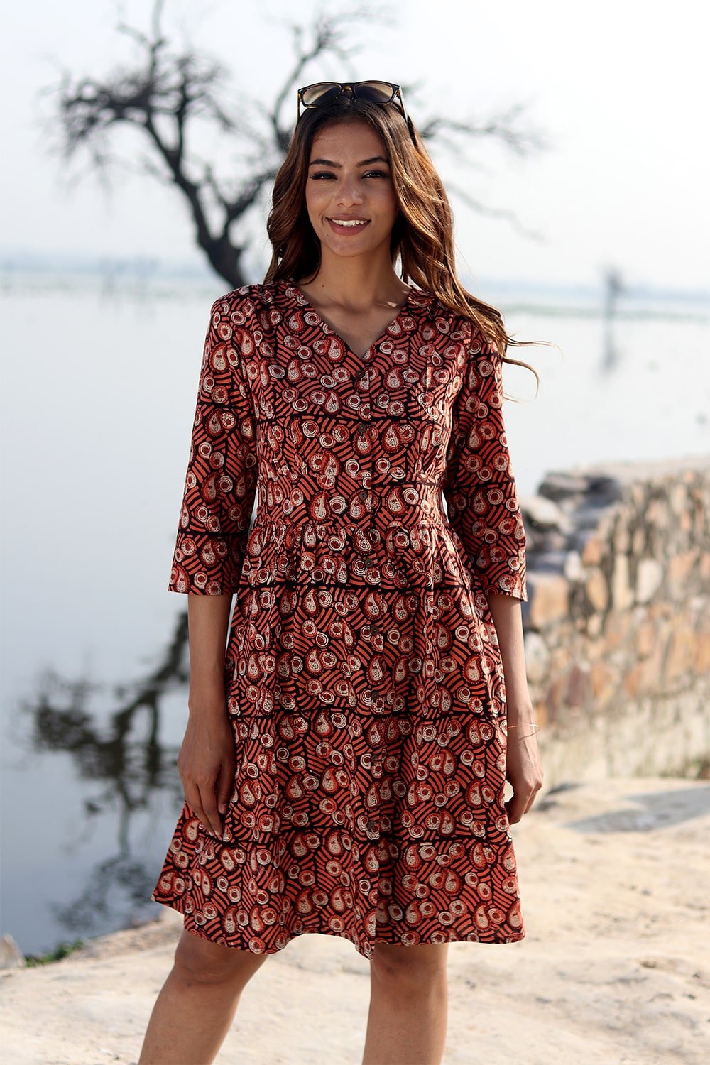 SootiSyahi 'Guldasta' Cotton Dress - SootiSyahi
