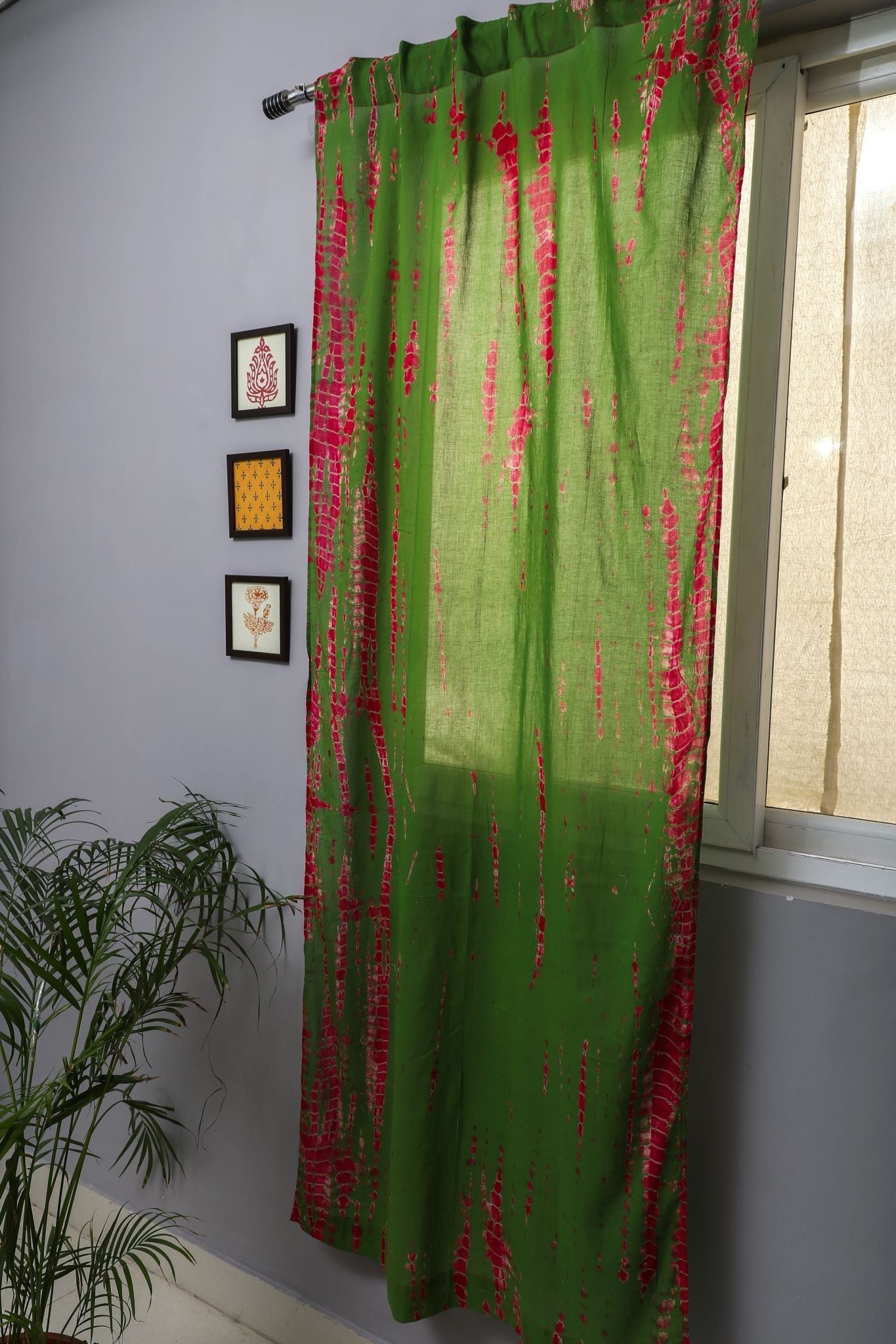 SootiSyahi 'Hardy Mum' Handblock Printed Cotton Door Curtain - SootiSyahi
