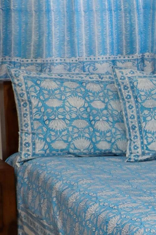 Sootisyahi 'Jal Kamal' Handblock Printed Cotton Bedsheet - SootiSyahi