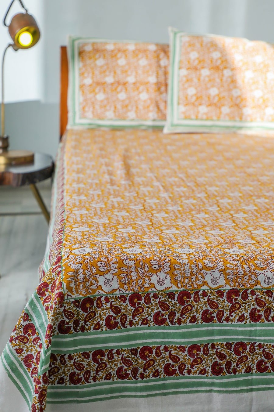 SootiSyahi 'Jungle Tales' Handblock Printed Cotton Bedsheet - SootiSyahi