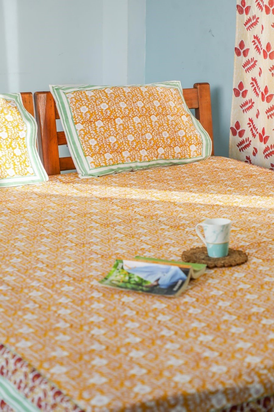 SootiSyahi 'Jungle Tales' Handblock Printed Cotton Bedsheet - SootiSyahi