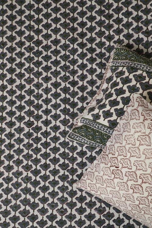 Sootisyahi 'Kumud' Handblock Printed Cotton Bedsheet - SootiSyahi