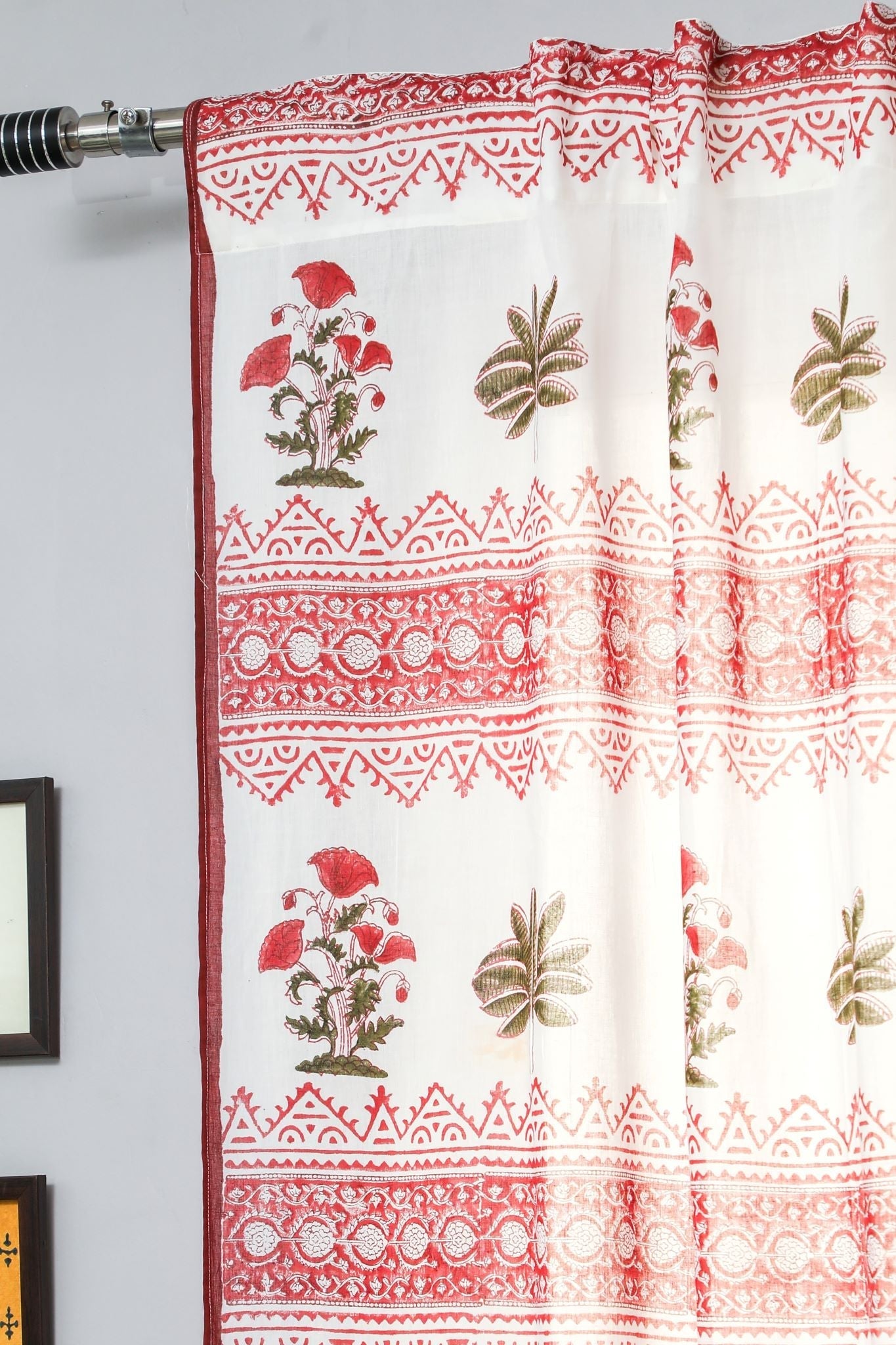 SootiSyahi 'Made on Earth' Handblock Printed Cotton Door Curtain - SootiSyahi