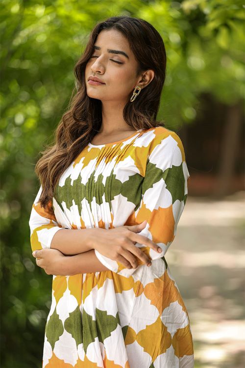 SootiSyahi 'Metallic Mystery' Block Printed Cotton Dress - SootiSyahi