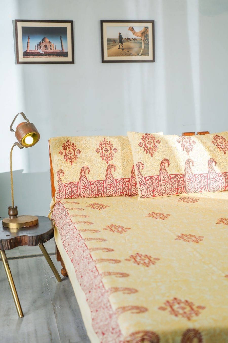 SootiSyahi 'Modern Motley' Handblock Printed Cotton Bedsheet - SootiSyahi