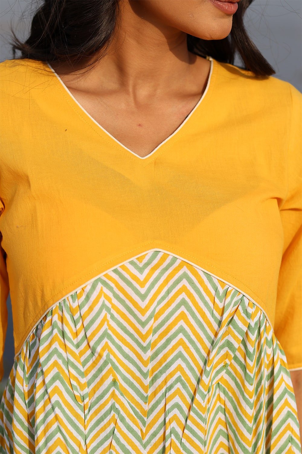 SootiSyahi 'Musterd Weave' Cotton Dress - SootiSyahi