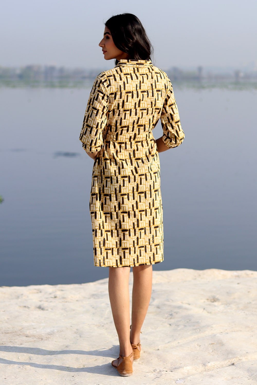 SootiSyahi 'Organic Cubes' Cotton Dress - SootiSyahi