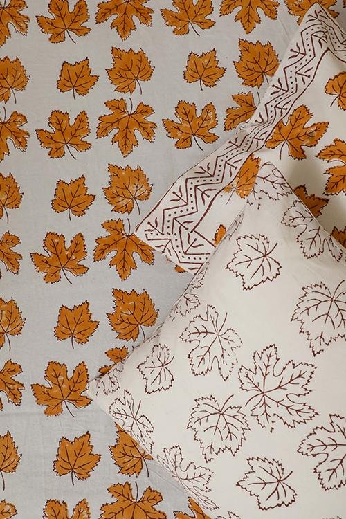 Sootisyahi 'Palaash' Handblock Printed Cotton Bedsheet - SootiSyahi