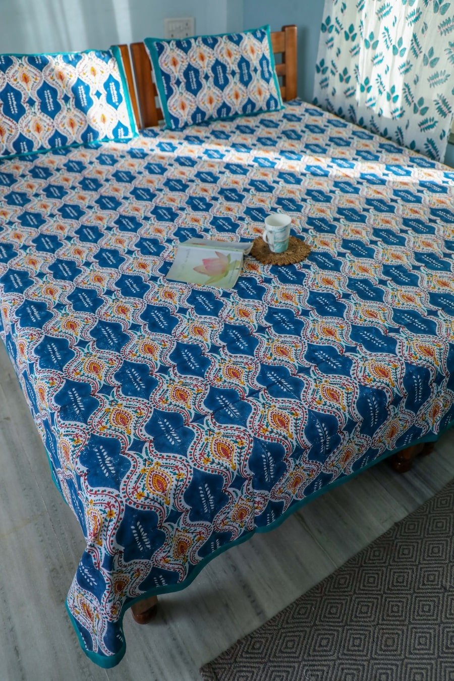 SootiSyahi 'Print Frenzy' Handblock Printed Cotton Bedsheet - SootiSyahi