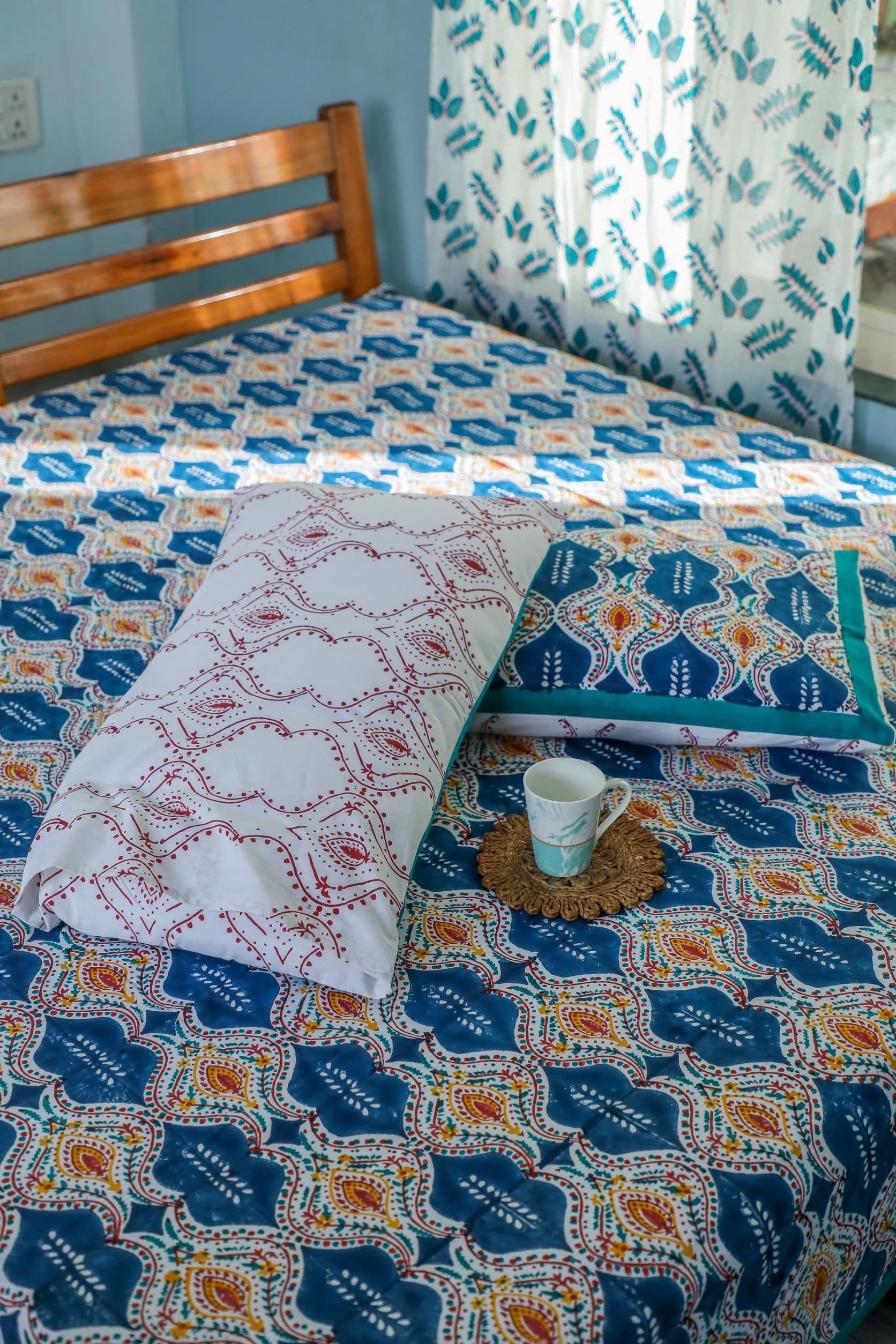 SootiSyahi 'Print Frenzy' Handblock Printed Cotton Bedsheet - SootiSyahi