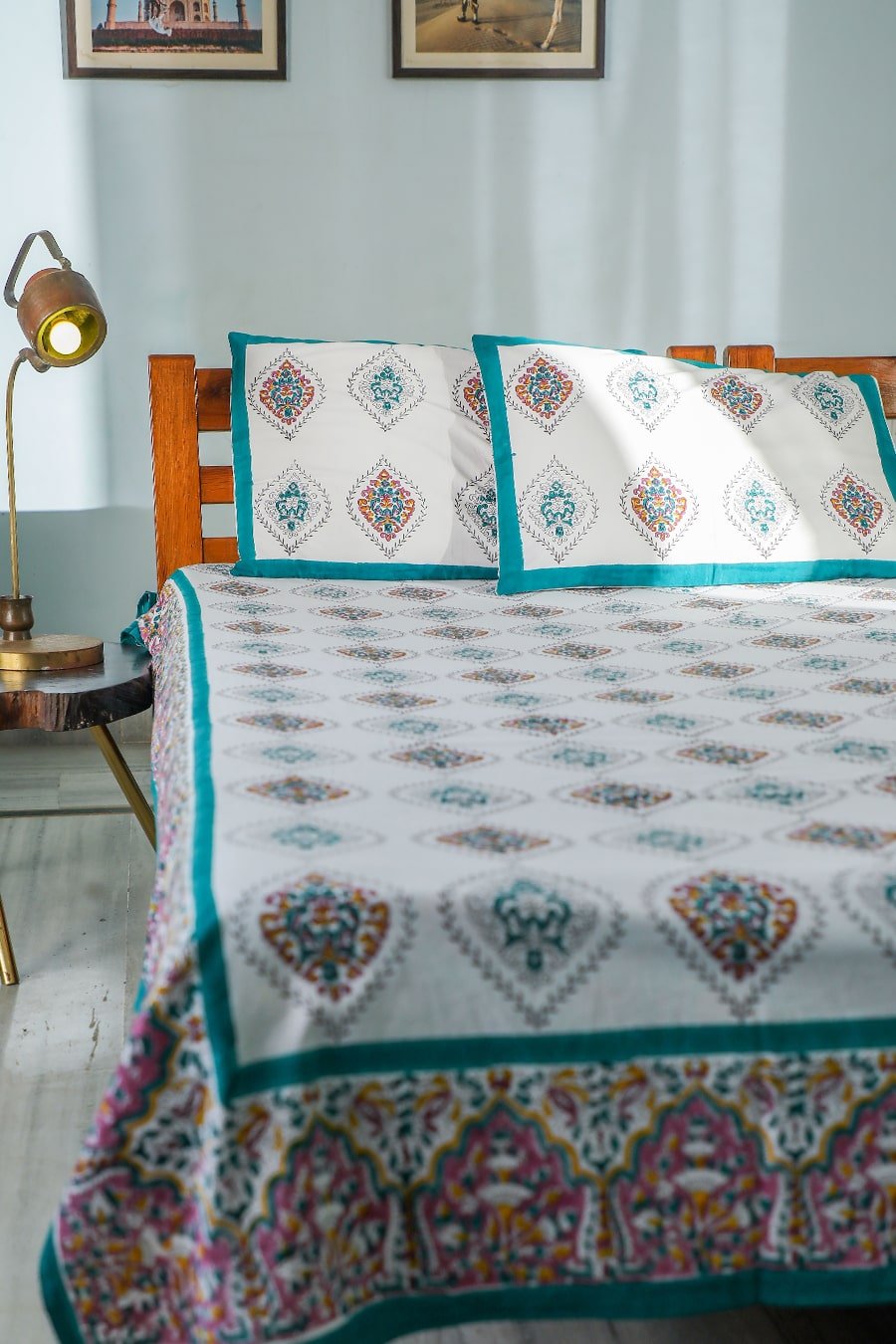 SootiSyahi 'Print Harmony' Handblock Printed Cotton Bedsheet - SootiSyahi